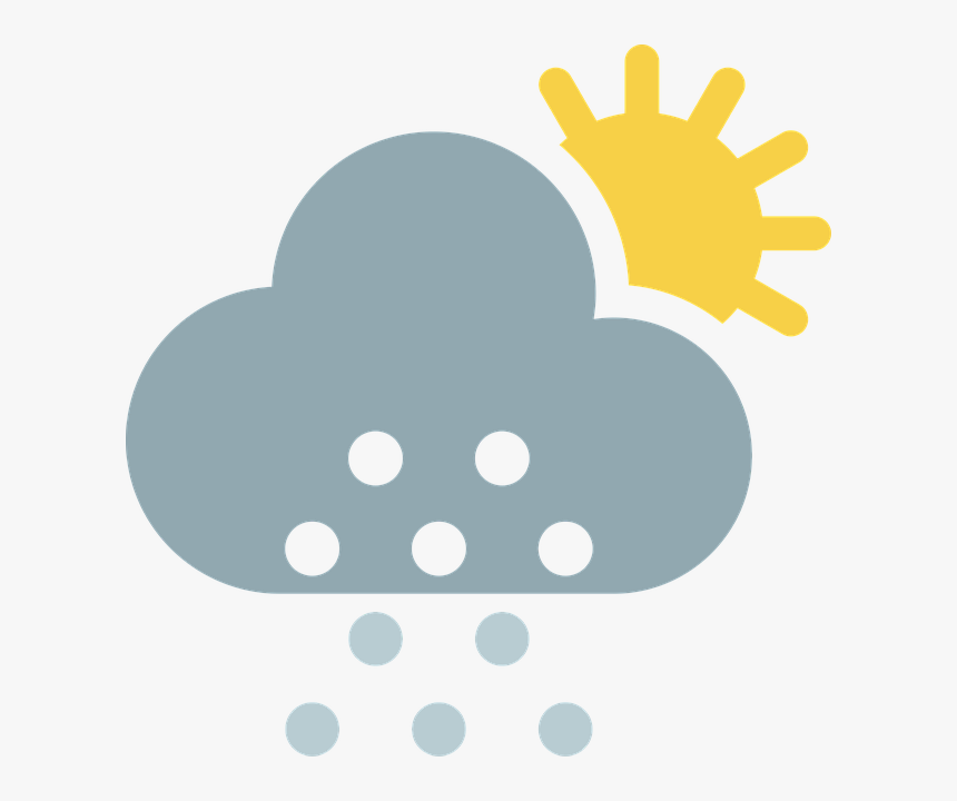 Cloud, Partly Cloudy, Sun, Snow, Winter, Weather - Partly Cloudy Cartoon Transparent, HD Png Download, Free Download