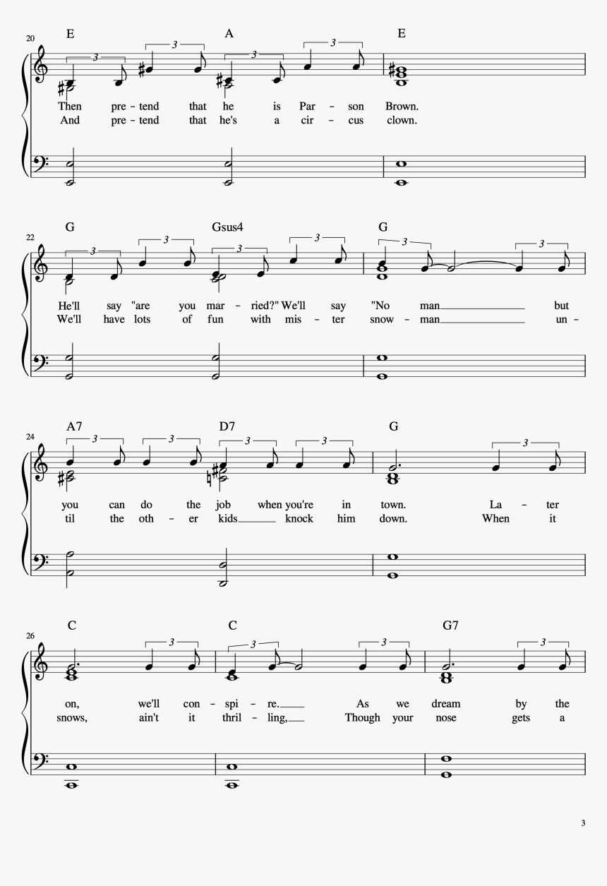 Winter Wonderland Full Manuscript Color Chords Page - Colors Of The Season Shinee Piano, HD Png Download, Free Download