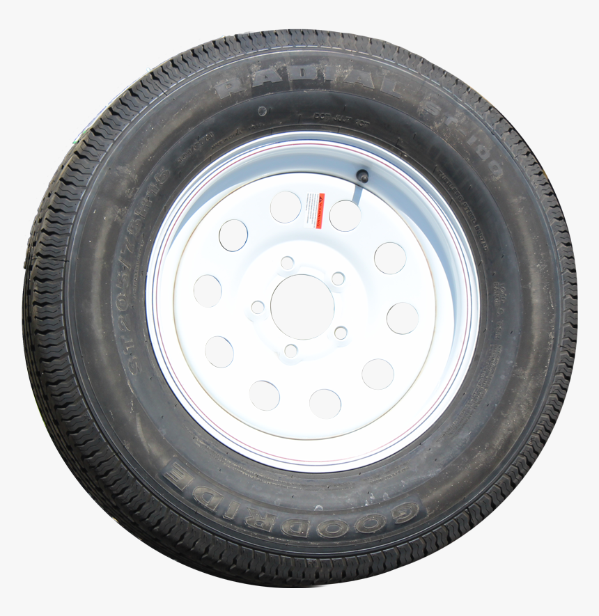5 Bolt 205/75 R15 Radial Tire On White Mod Steel Wheel - Tread, HD Png Download, Free Download