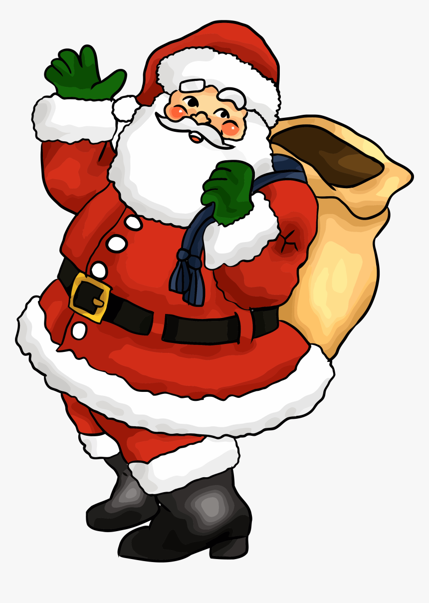 Christmas Santa Claus Bye Cartoon Clipart Png - Transparent Background Santa Claus, Png Download, Free Download