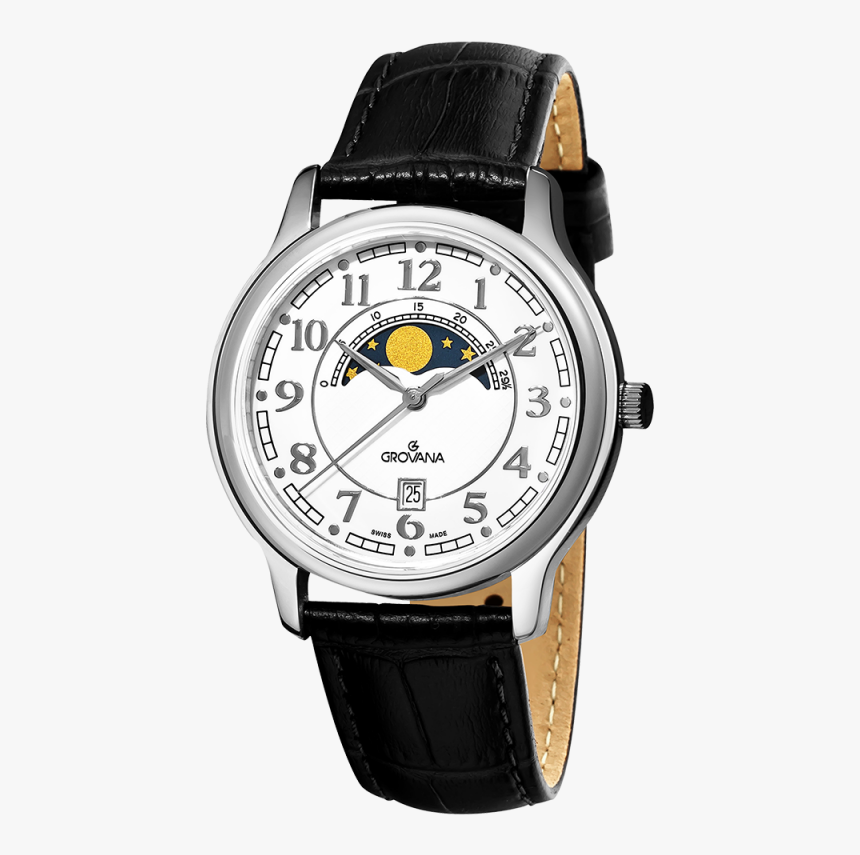 Wrist Watch Png Image - Moon Phase Black Watch, Transparent Png, Free Download