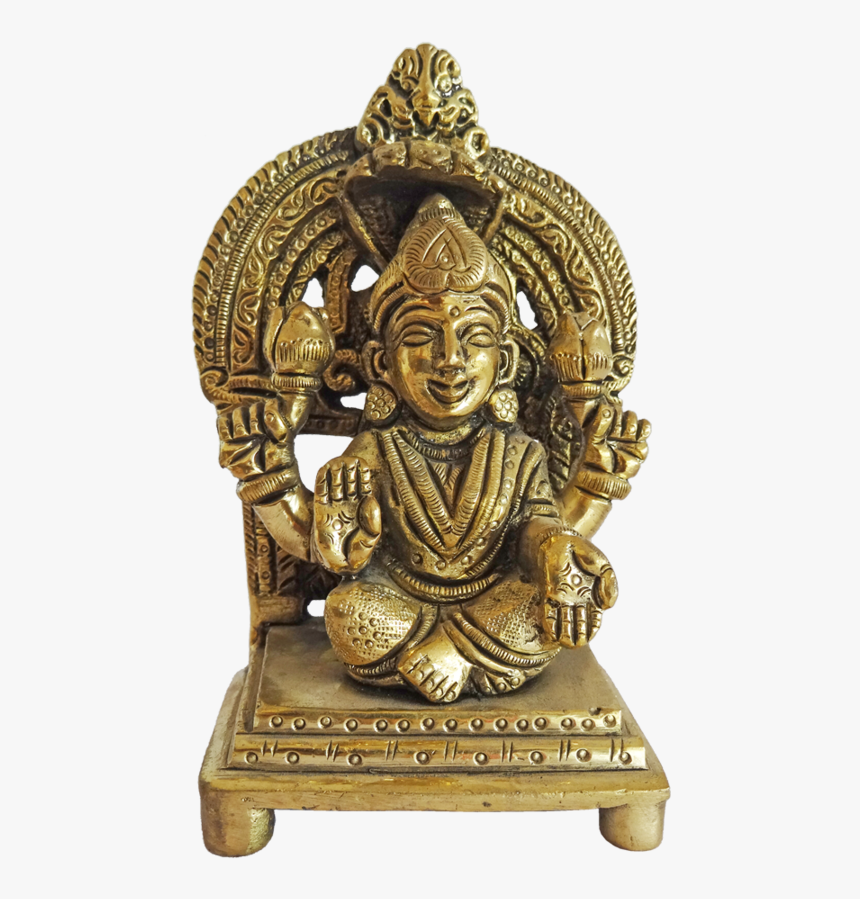 Brass Goddess Devi With Holding Lotus Bud Statue , - Statue, HD Png Download, Free Download