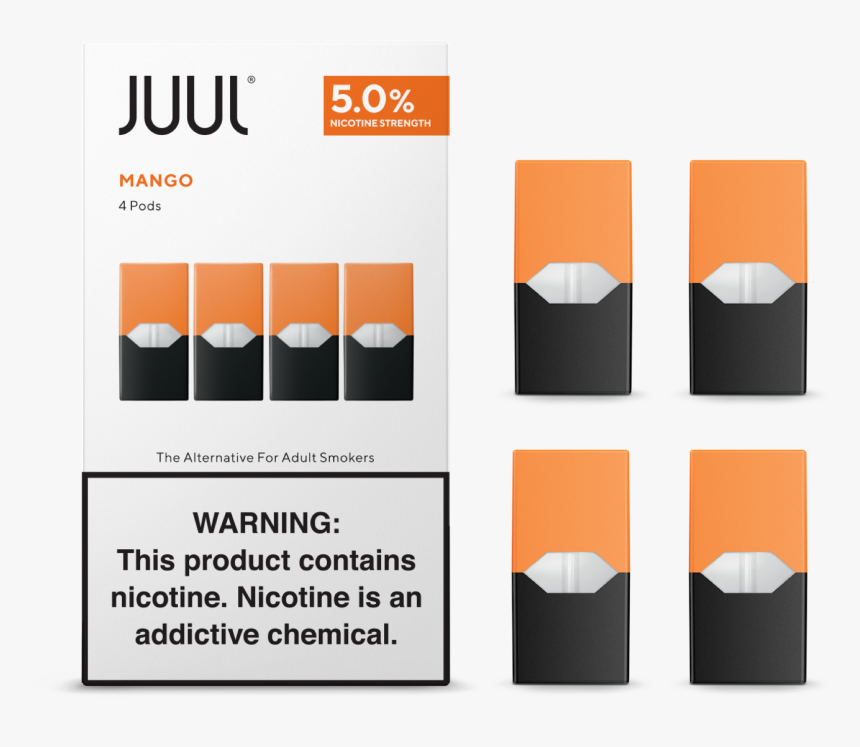 Juul Mango Pods Pack Of Nicotine Strength Free Shipping - Cool Cucumber Juul Pods, HD Png Download, Free Download