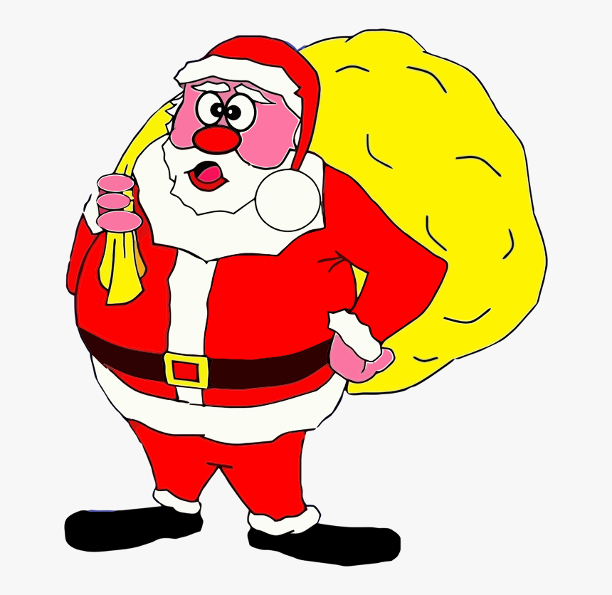 Comic Santa Claus - Merry Christmas Netball, HD Png Download, Free Download