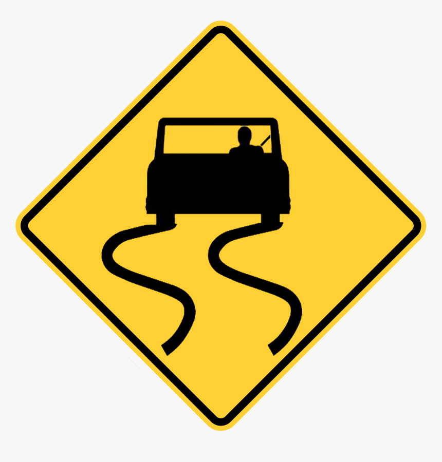 Slippery Road Tha T-28 - Road Curves Ahead Sign, HD Png Download, Free Download