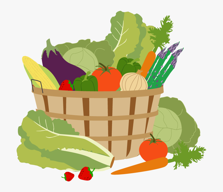 Transparent Fruits And Vegetables Clipart - Clip Art Basket Of Vegetables, HD Png Download, Free Download