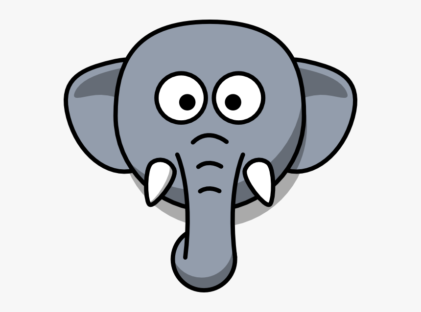 Elephant Head Svg Clip Arts - Cartoon Elephant Head Drawing, HD Png Download, Free Download