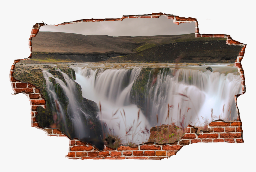 Zapwalls Decals Above Streaming Water Falls Breaking - Break In Wall Png, Transparent Png, Free Download