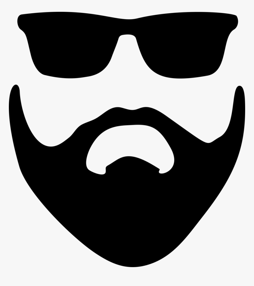 Face With Beard And Glasses Png Image - Bald And Beard Silhouette, Transparent Png, Free Download