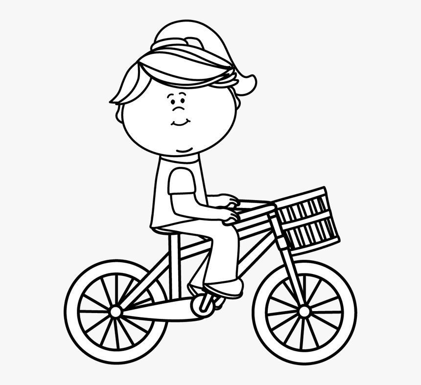 Clip Art Images Girl - Cycling Clipart Black And White, HD Png Download, Free Download
