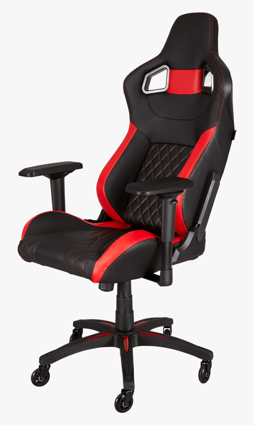 Corsair T1 Race Gaming Chair Png Image - Corsair T1 Race Gaming Chair Black Red, Transparent Png, Free Download