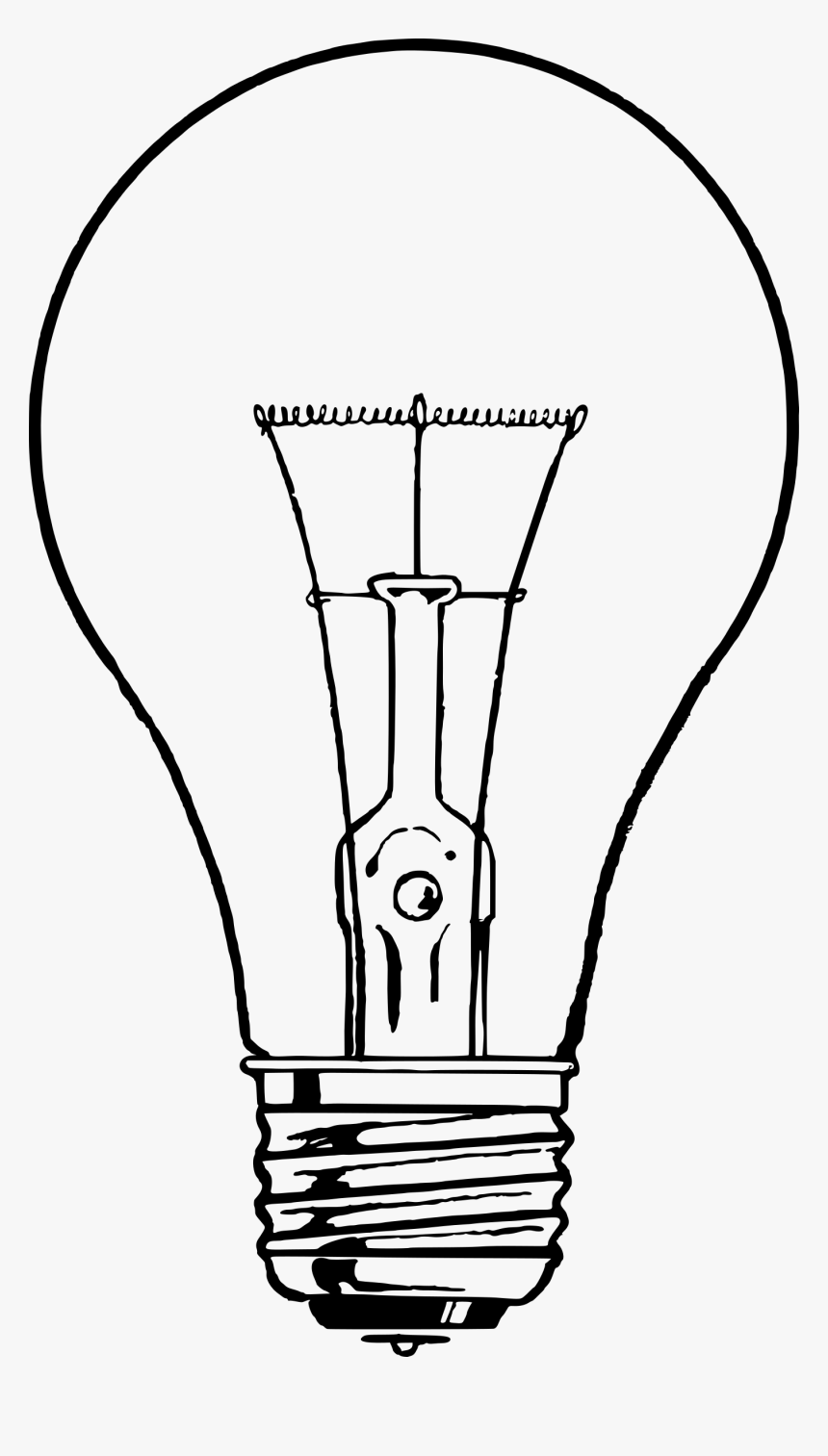 Clipart - Incandescent Light Bulb Drawing, HD Png Download, Free Download