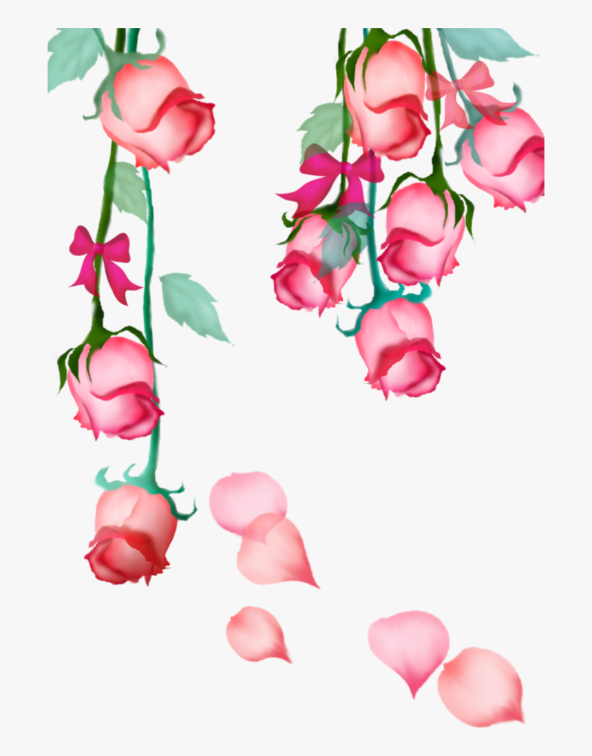 Mq Pink Rose Roses Hanging Bow Flowers Flower - Roses Hanging Png, Transparent Png, Free Download
