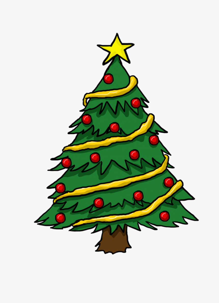 Christmas Christmas Tree Farm Clipart Shop Vector Transparent - Coloured Christmas Tree Drawing, HD Png Download, Free Download