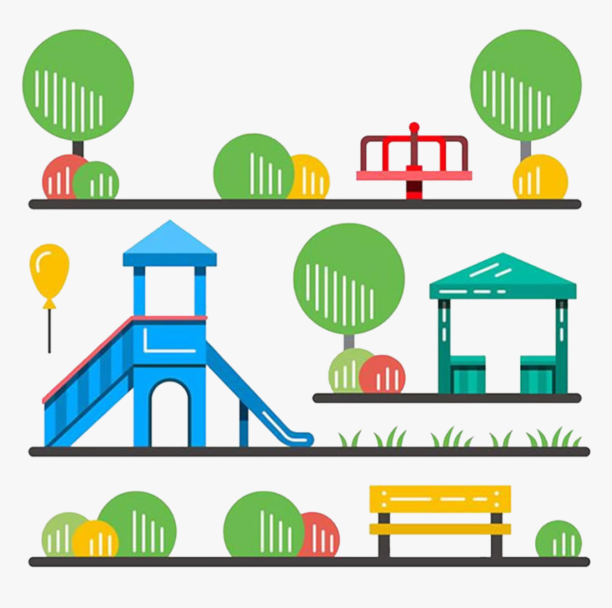 Transparent Organized Clipart - Cartoon Park Facilities, HD Png Download, Free Download