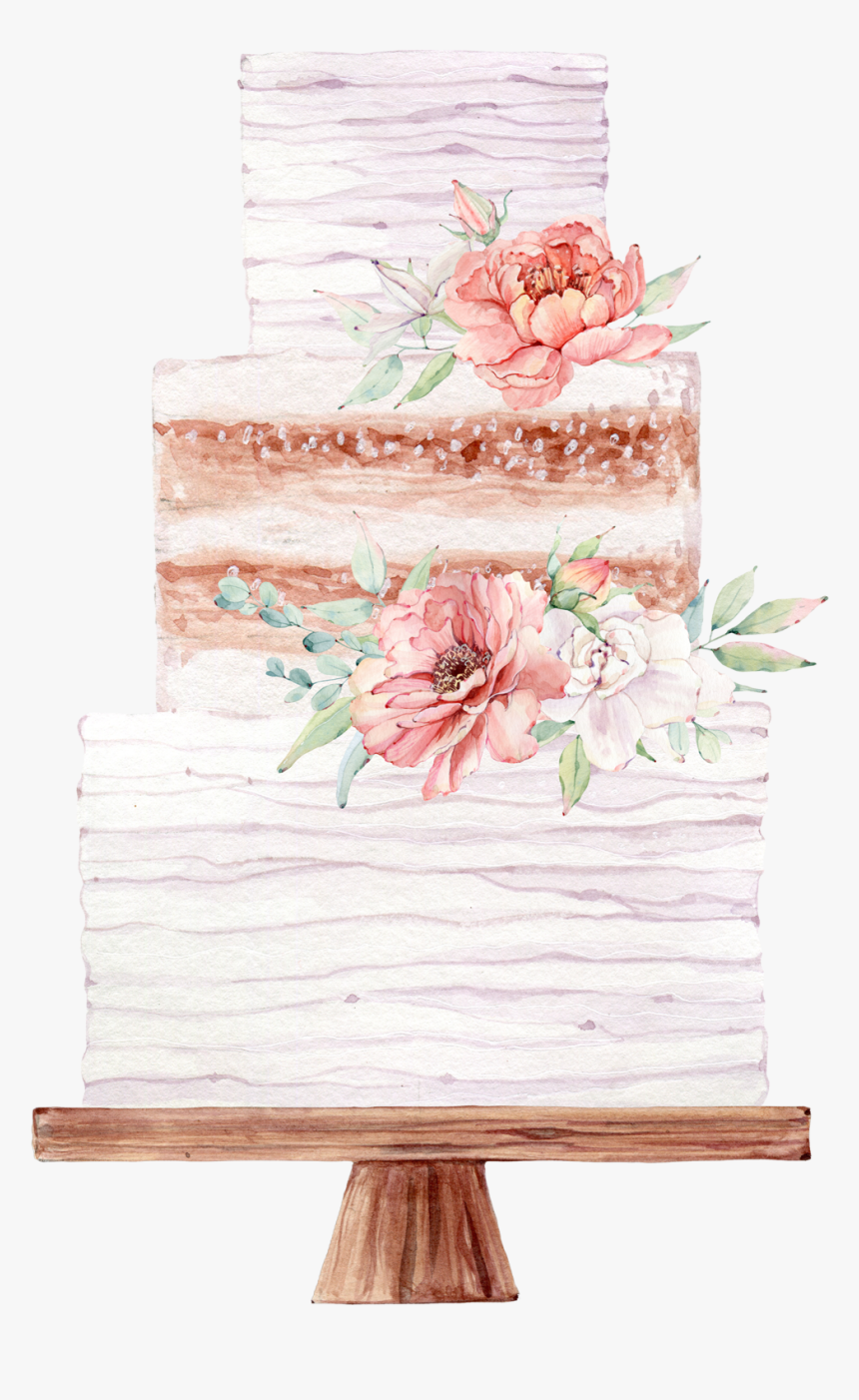 05 - Wedding Cake In Watercolour, HD Png Download, Free Download
