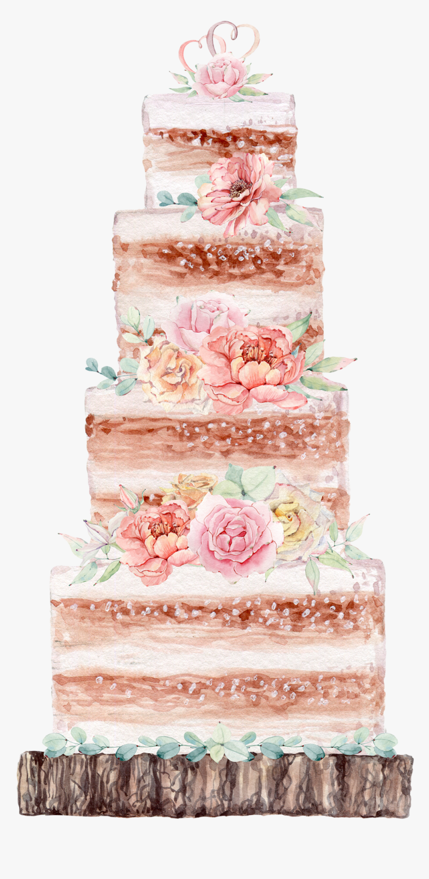 14 - Wedding Cake In Watercolour, HD Png Download, Free Download