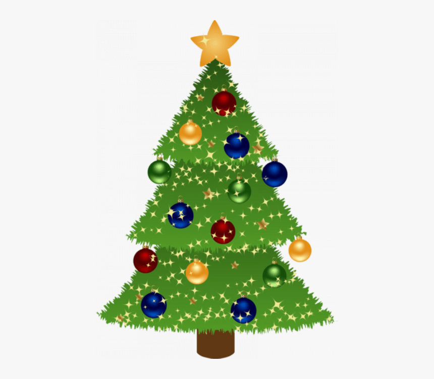 Christmas Tree With Lights Clipart, HD Png Download, Free Download