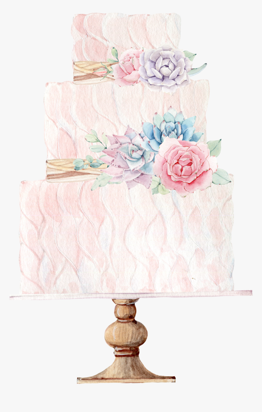 08 - Wedding Cake In Watercolour, HD Png Download, Free Download