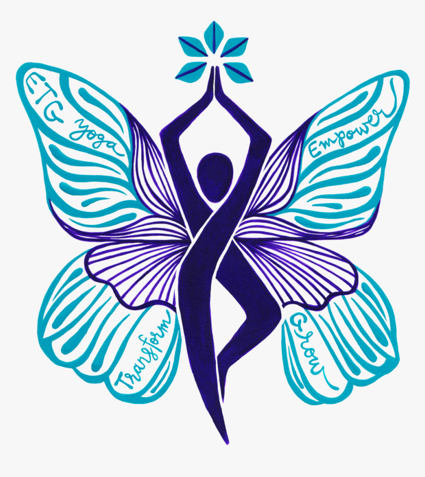 Empowertransformgrowyoga Resize - Yoga Butterfly Art, HD Png Download, Free Download