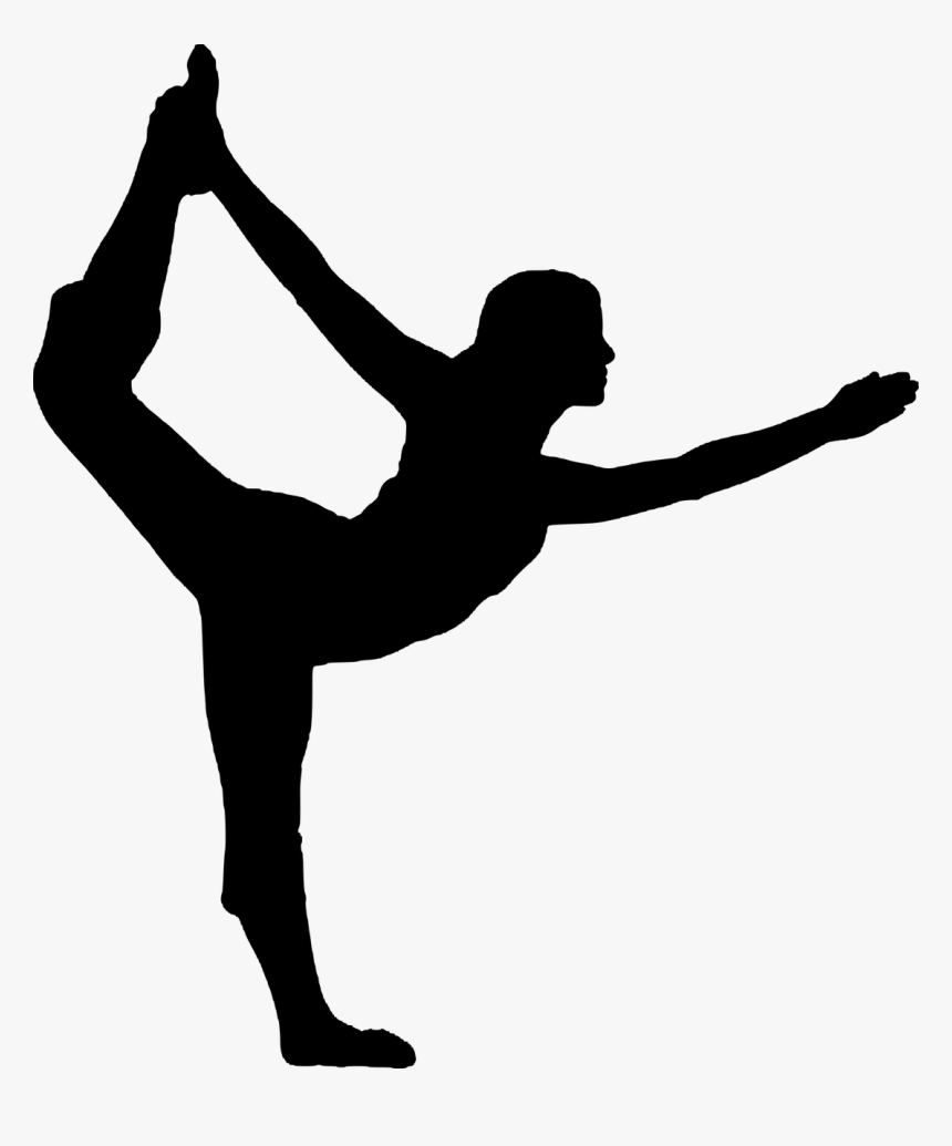 Yoga Vriksasana Silhouette Exercise - Yoga Poses Black And White, HD Png Download, Free Download