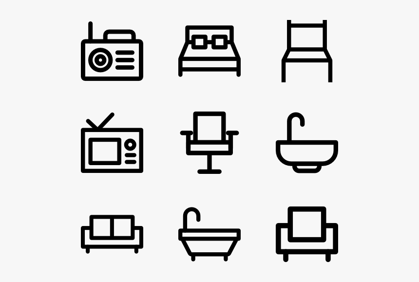 Bedroom And Bathroom Icons, HD Png Download, Free Download