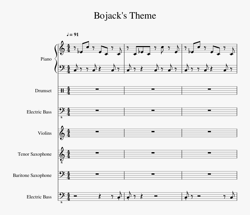 Bojack Horseman Theme Sheet Music, HD Png Download, Free Download