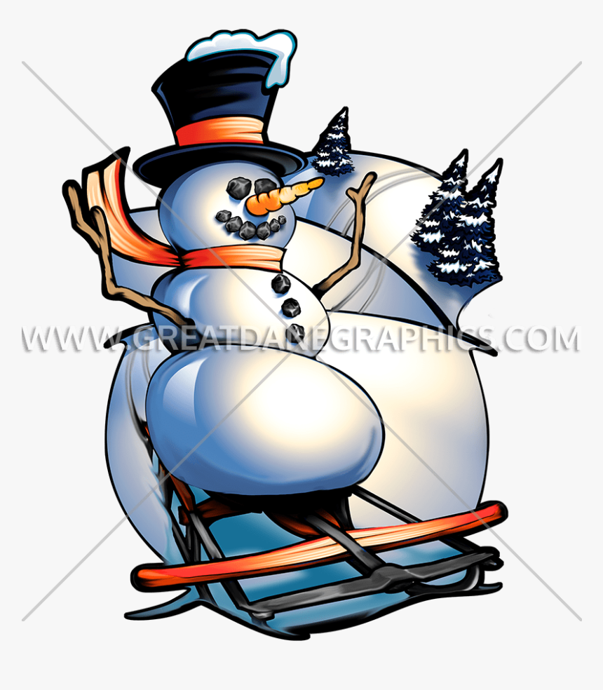 Sleigh Clipart Snow Sled - Snowman, HD Png Download, Free Download