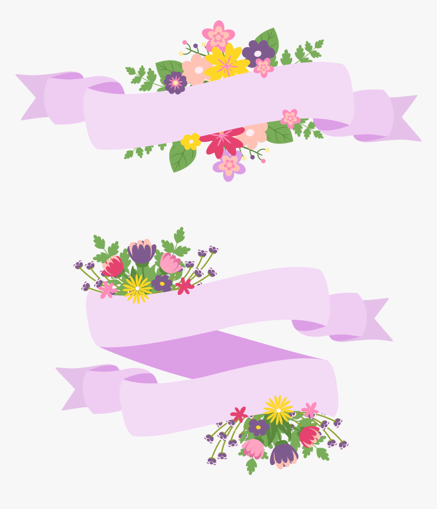 Hand Painted Cartoon Handpainted - Purple Flower Label Png, Transparent Png, Free Download