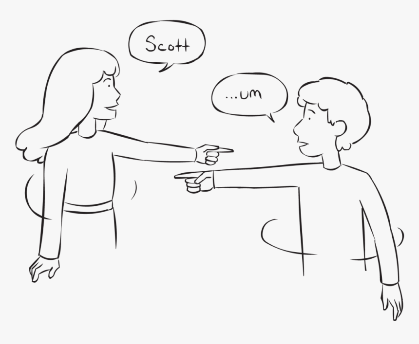 Two People Pointing To Each Other As Part Of Fast-paced - Line Art, HD Png Download, Free Download