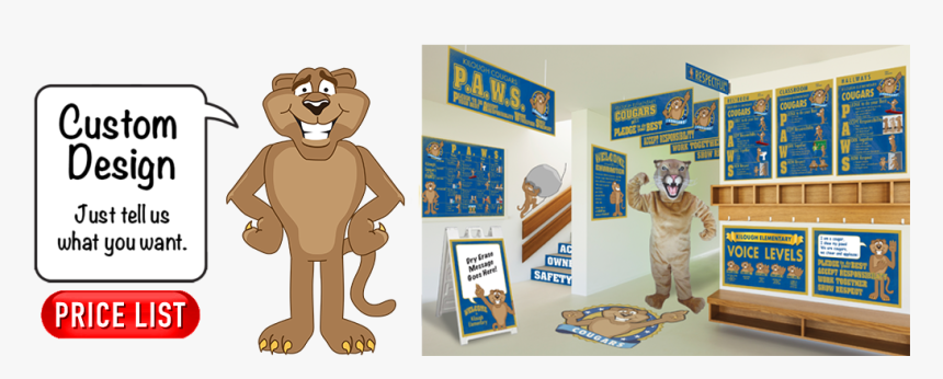 Elementary School Clip Art Cougar Mascot, HD Png Download, Free Download