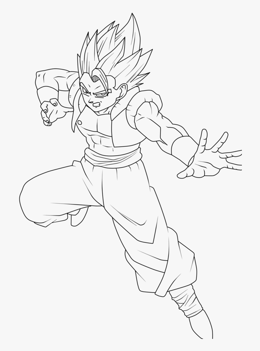 Gogeta Lineart Png , Png Download - Gogeta Dragon Ball Drawing ...