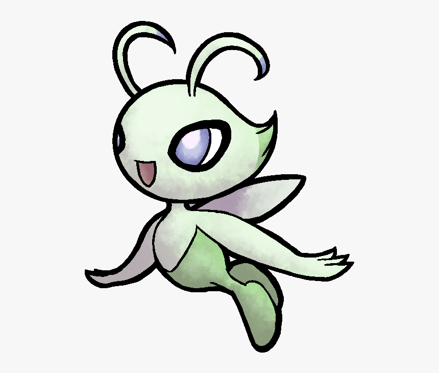 A Few Days Ago My Internet Went Out So Have A Celebi - Cartoon, HD Png Download, Free Download
