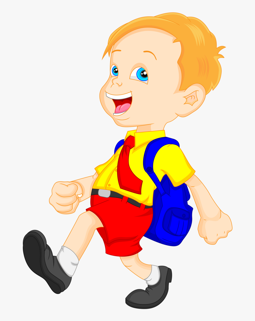 Escola & Formatura - Student With School Bag Cartoon, HD Png Download ...