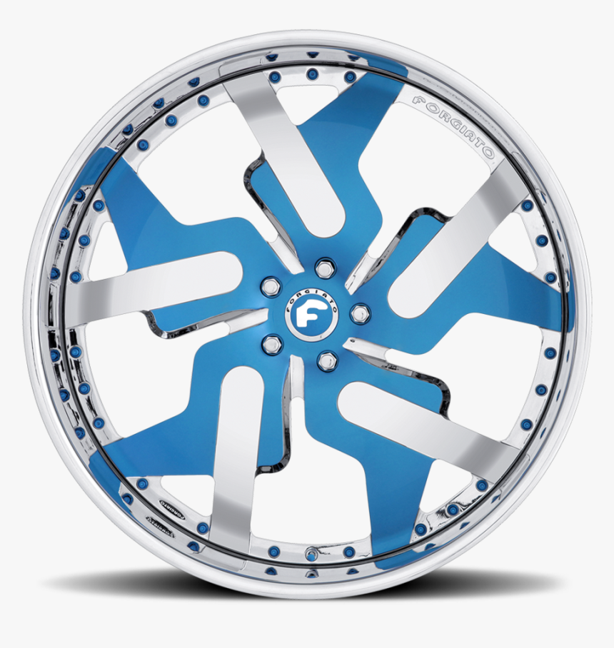 Forgiato Prometeo-l Wheels 761 11410 Large - Blue And White Forgiato Rims, HD Png Download, Free Download