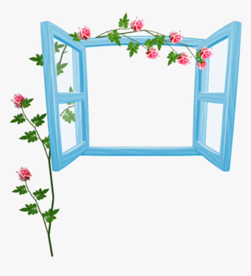 #ftestickers #flowers #roses #window #openwindow #blue - Rose Vine, HD Png Download, Free Download