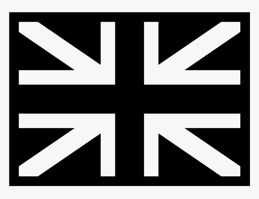 Black And White British Flag Png - Uk Flag Black And White Icon Png, Transparent Png, Free Download