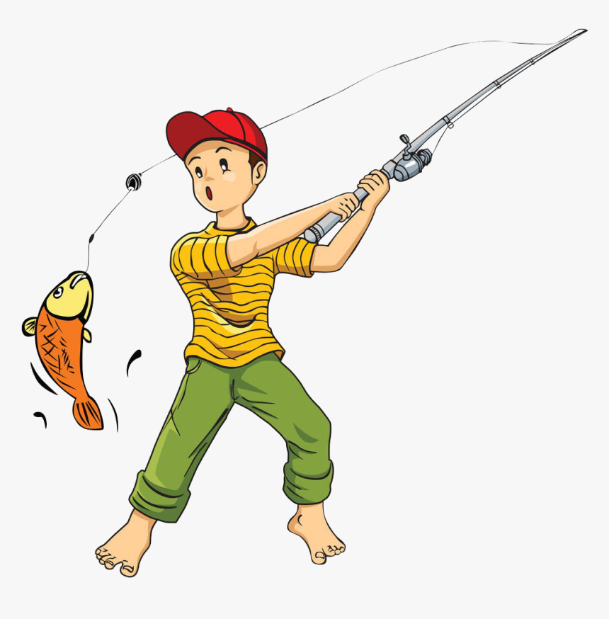 Fishing Rod Cartoon Clip - Fishing Cartoon Png, Transparent Png, Free Download