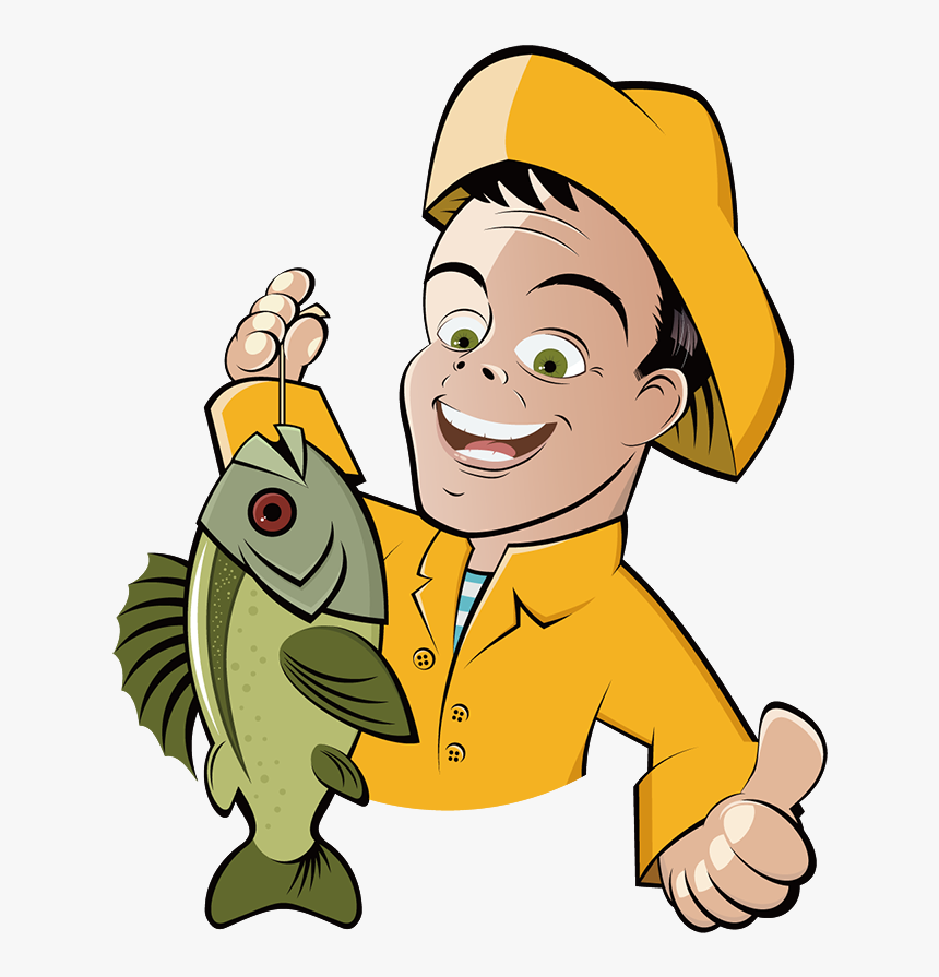 Fishing Cartoon Fisherman Clip Art - Cartoon Man With Fish, HD Png Download, Free Download