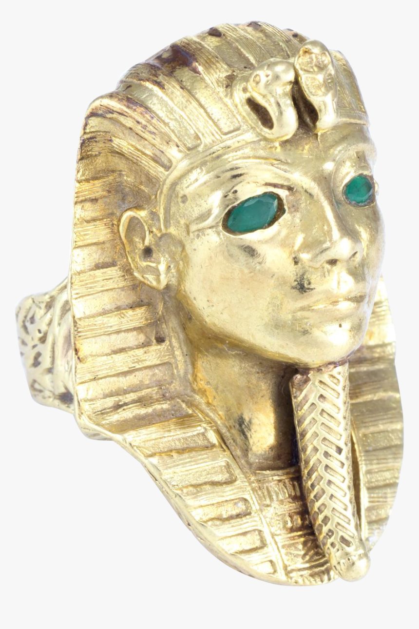 Egyptian Pharaoh King Tut Bust Ring Vintage 14 Karat - Mask, HD Png Download, Free Download
