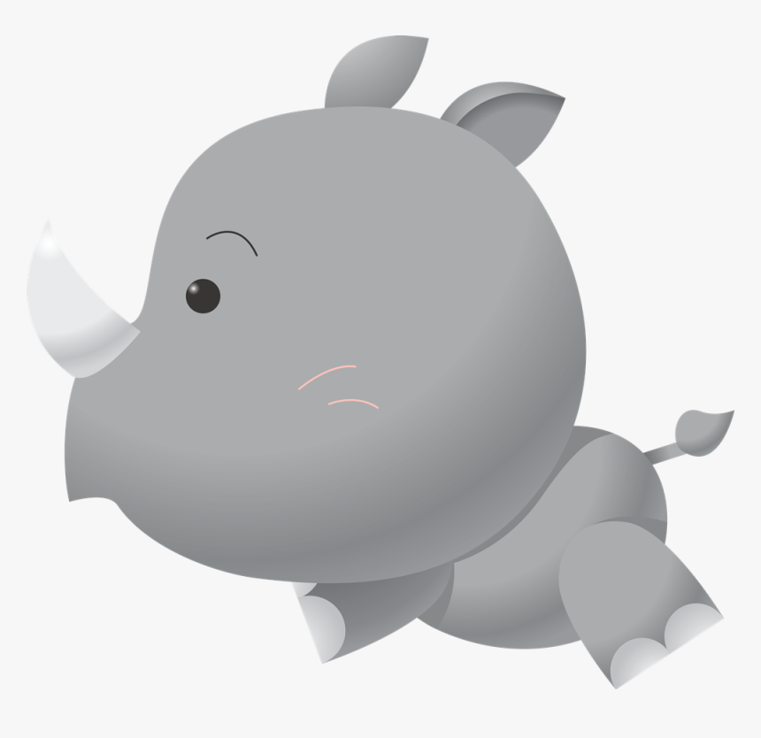 Cute Rhino Clip Art - Cute Baby Cartoon Rhino, HD Png Download, Free Download