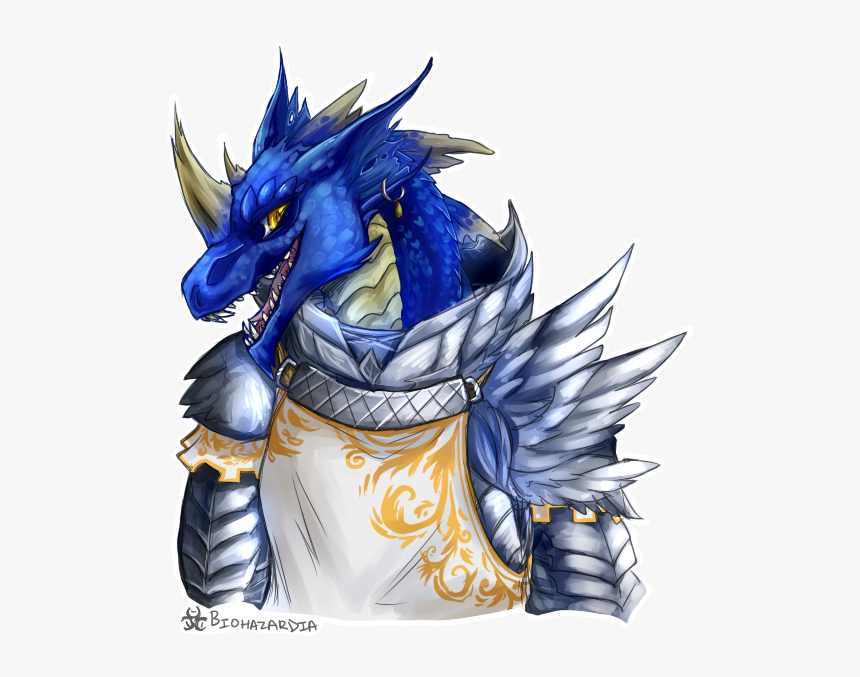 Blue Dragonborn Fighter Female, HD Png Download - kindpng.