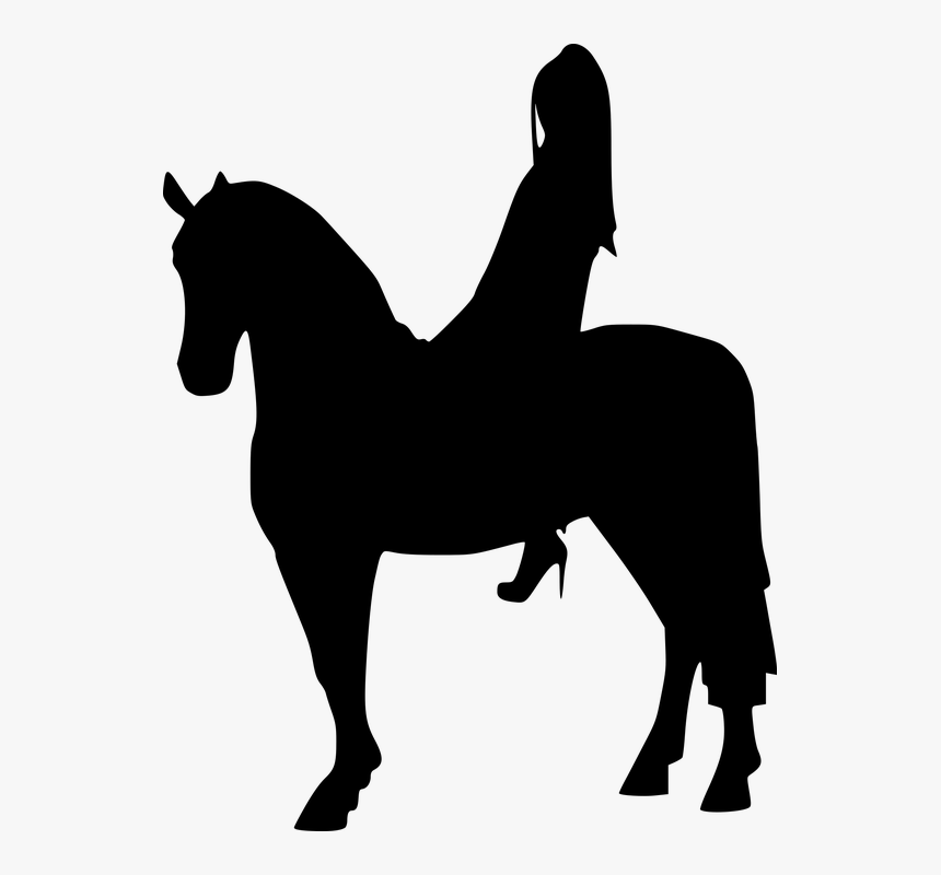 Woman And Horse Silhouette Png, Transparent Png, Free Download