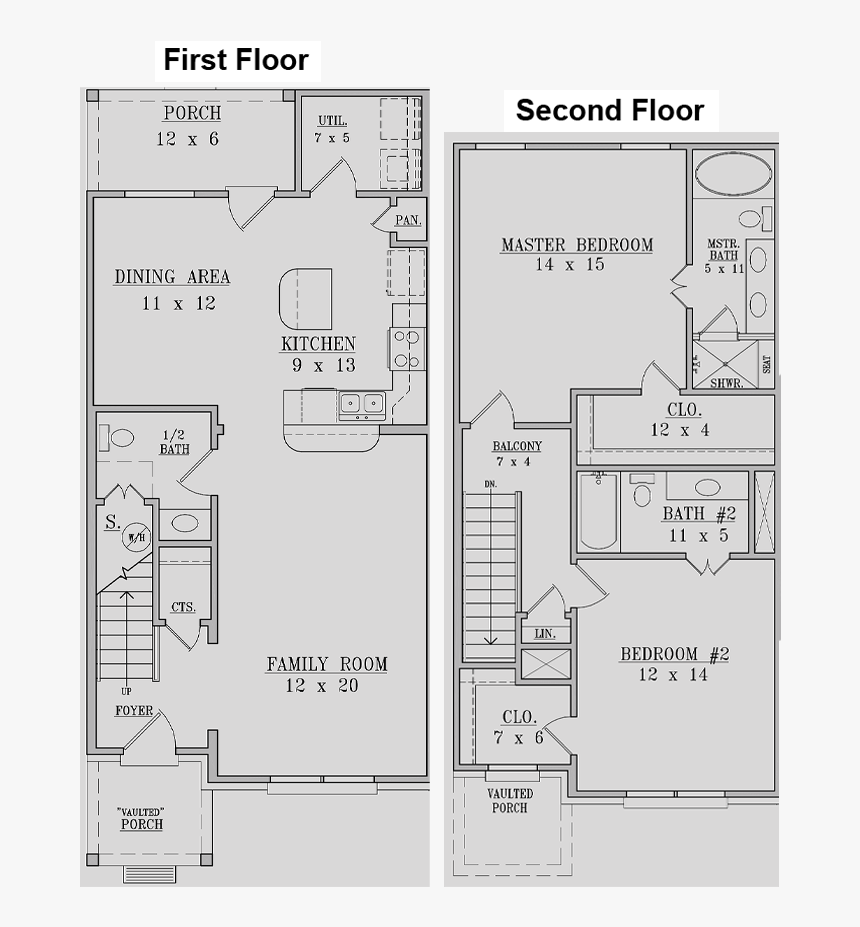 2 Bedroom - Floor Plan, HD Png Download, Free Download