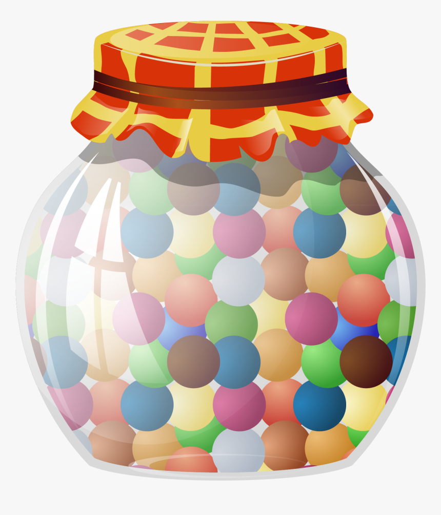 Lollipop Jar Bean Clip - Clipart Jar Of Sweets, HD Png Download, Free Download