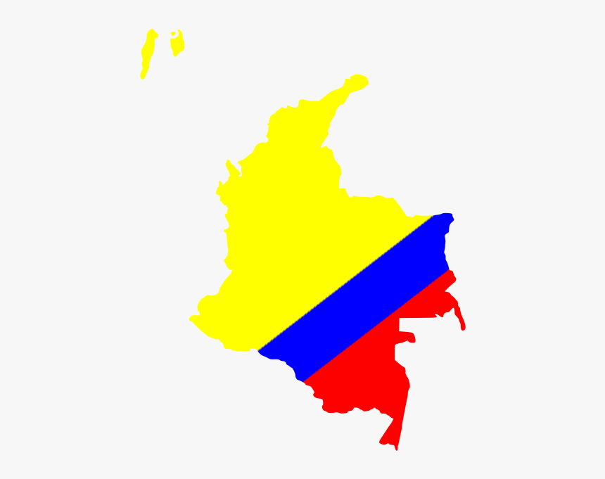 Colombian Map In National Flag Colors - Colombia Mapa Icon, HD Png Download, Free Download