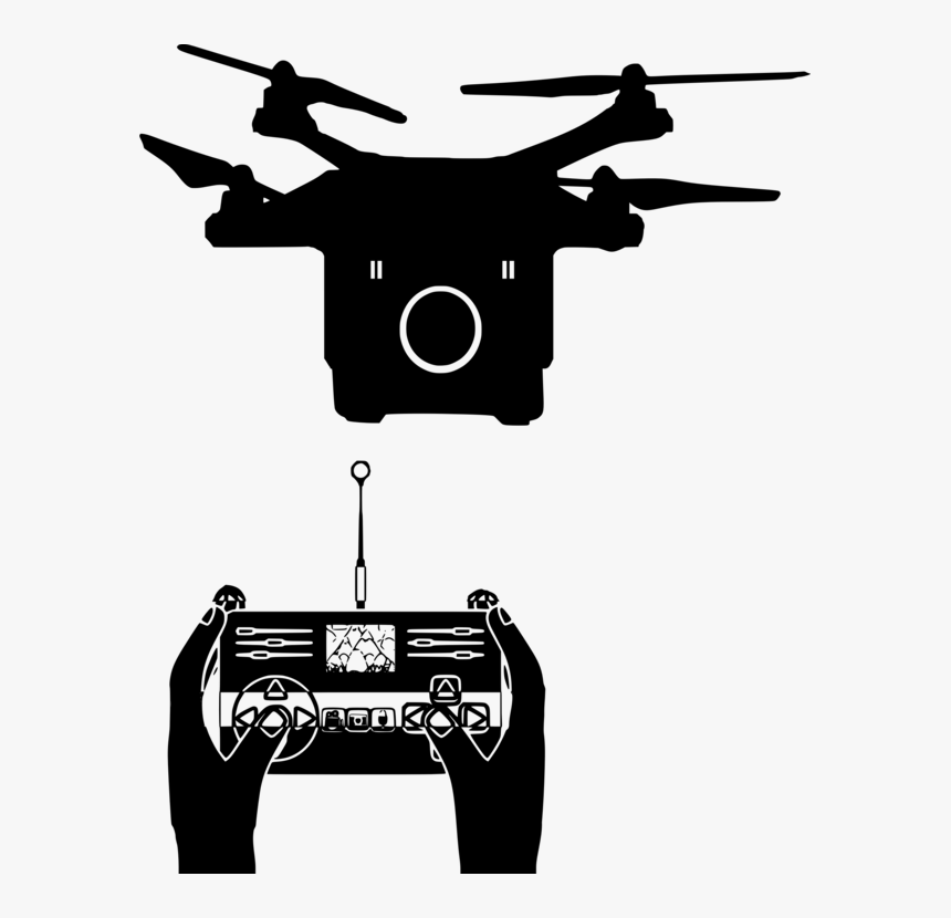 Rotorcraft,helicopter Rotor,monochrome - Free Line Drawing Of Drone Remote Control .svg, HD Png Download, Free Download