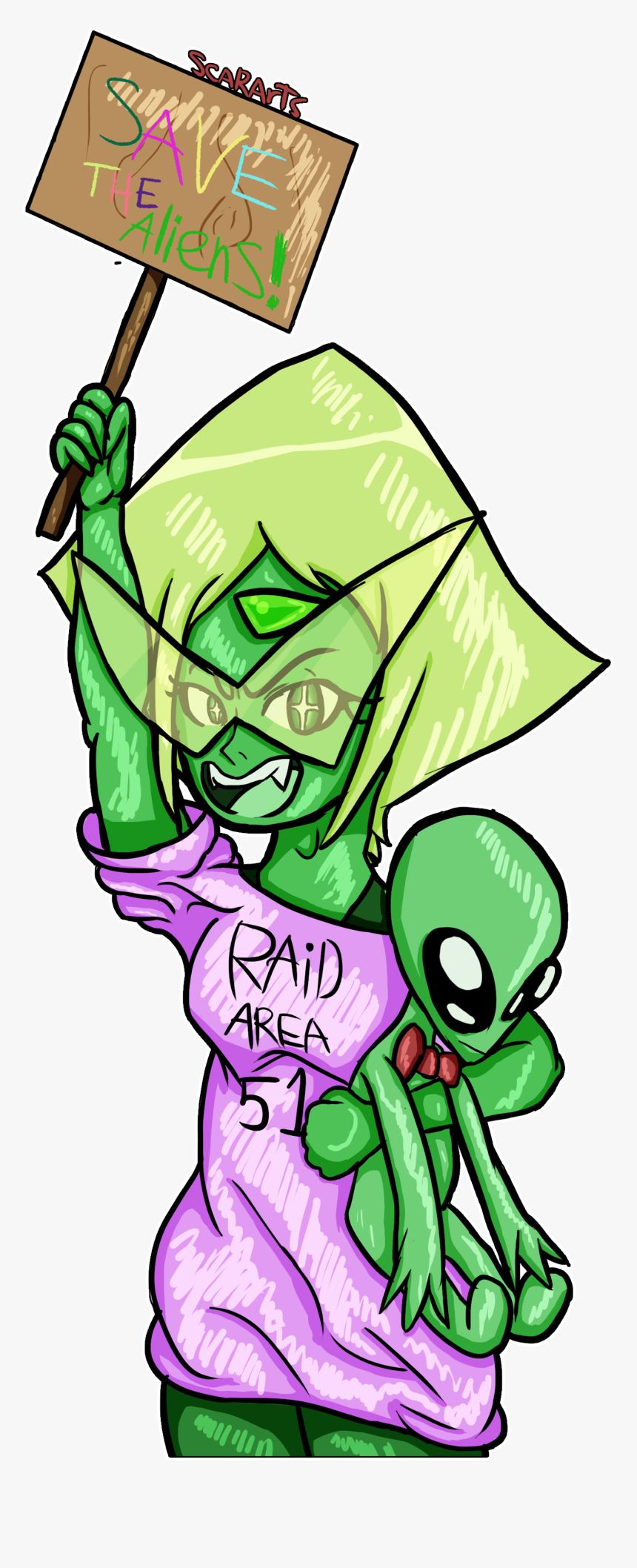 Peridot Wants To Save The Aliens - Cartoon, HD Png Download, Free Download