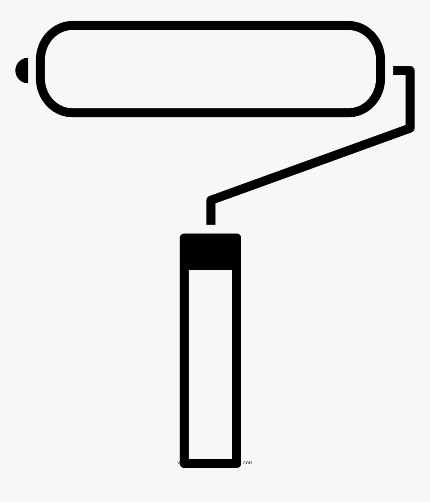 Paint Roller Coloring Page - Rolo De Pintura Desenho, HD Png Download, Free Download
