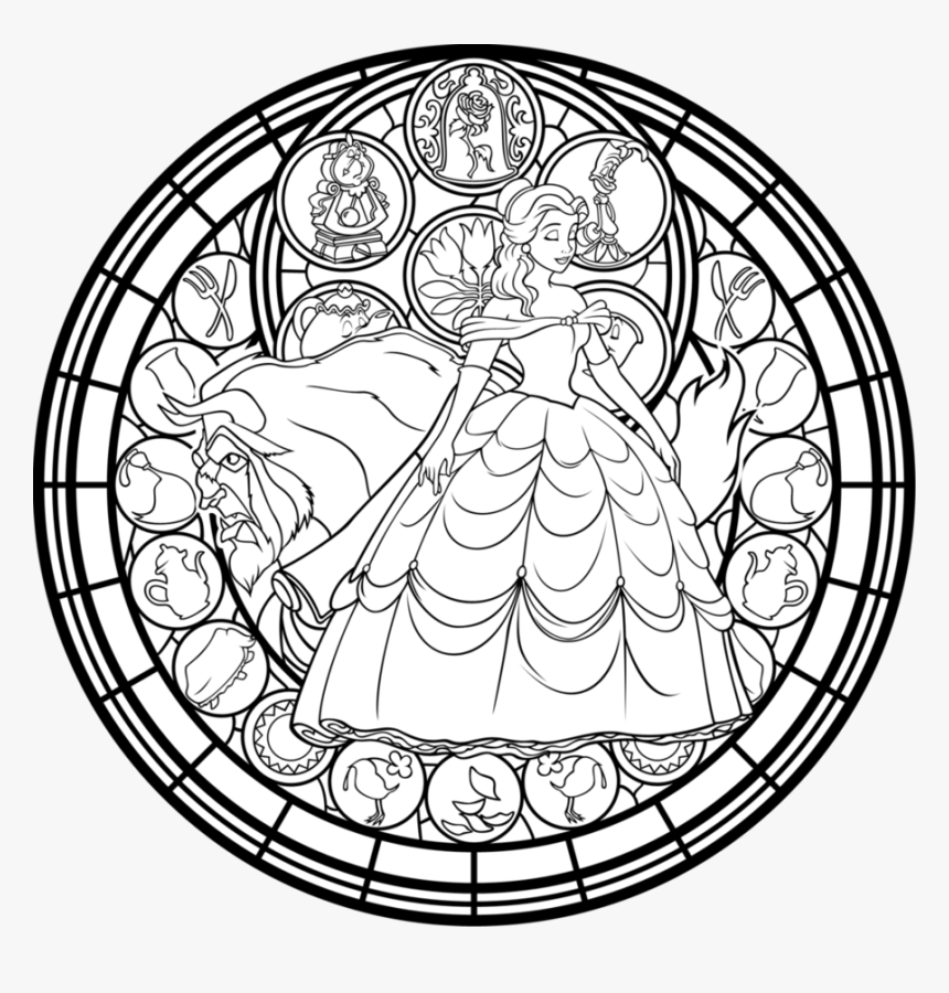 Religious Stained Glass Coloring Pages Stained Glass - Disney Stained Glass Window Coloring Pages, HD Png Download, Free Download